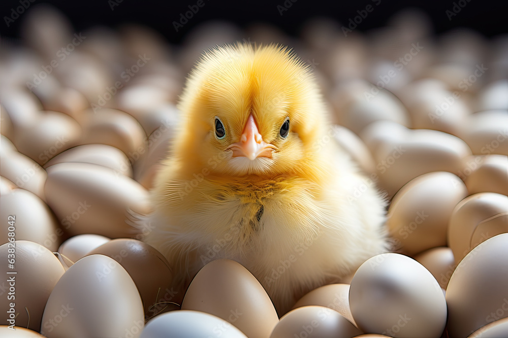 chick of egg isolate on white background