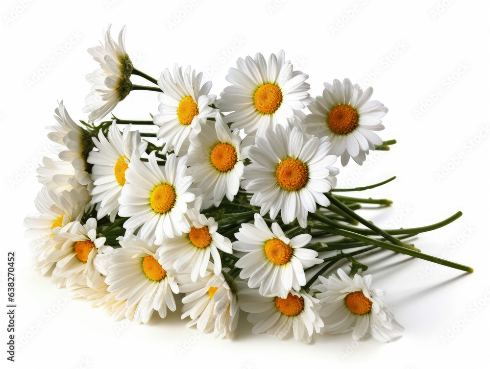 Obraz premium Bouquet of daisies flowers closeup on white
