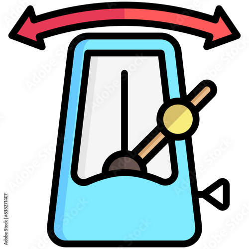 Metronome icon often used in design, websites, or applications, banner, flyer to convey specific concepts related to music and multimedia