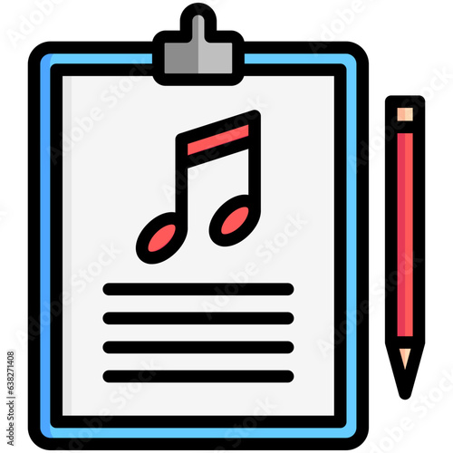 Songwriter icon often used in design, websites, or applications, banner, flyer to convey specific concepts related to music and multimedia