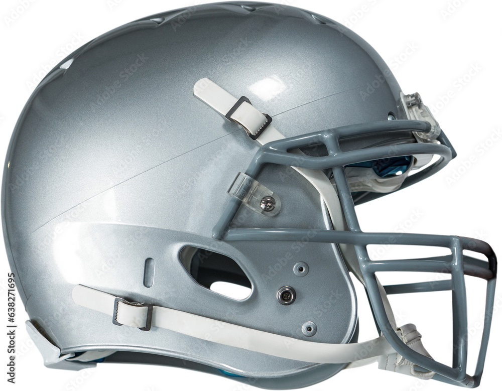 Naklejka premium Digital png illustration of american football helmet on transparent background