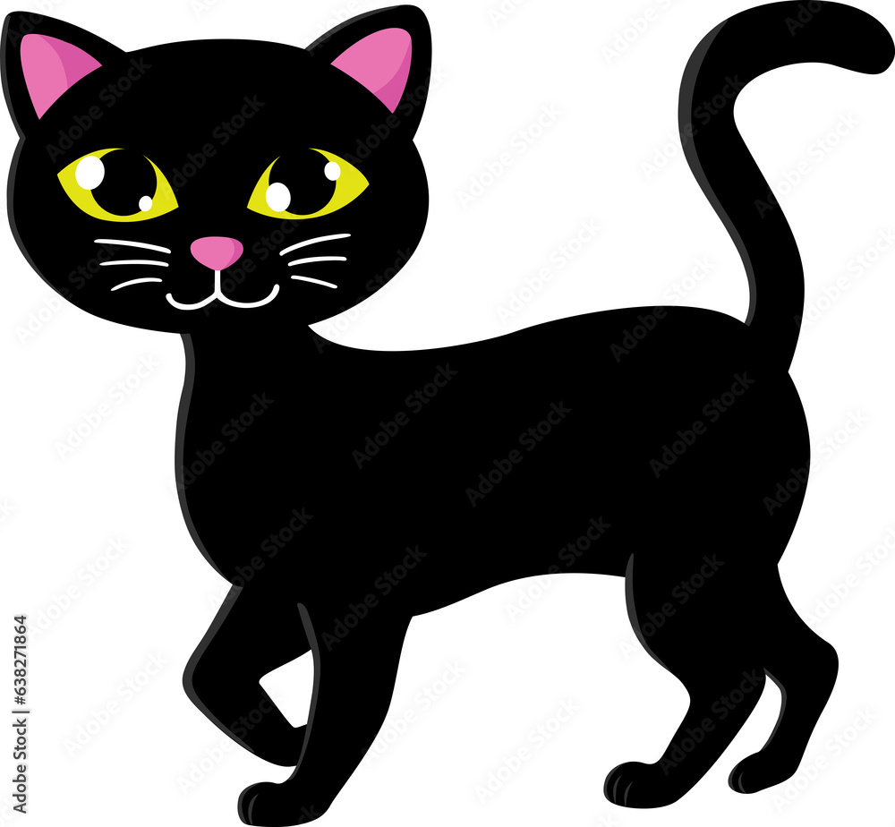 a walking black cat cartoon a walking black cat cartoon