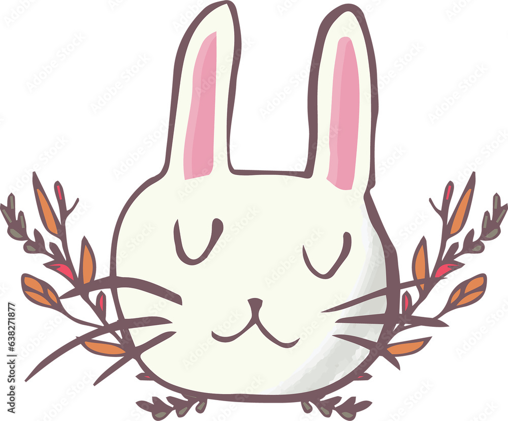 Naklejka premium Digital png illustration of white rabbit on transparent background