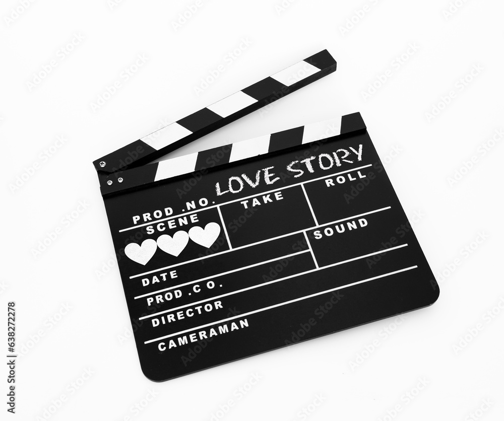 Naklejka premium Love Story Clapperboard