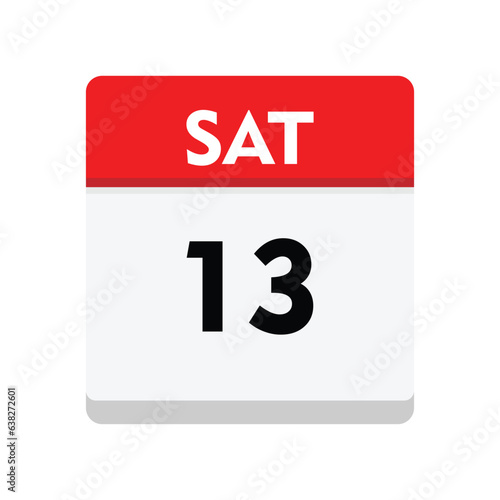 13 saturday icon with white background