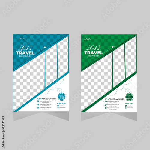 Travel flyer design. Professional, clean and modern travel flyer design template. Just drop in your own pictures and texts, and it’s ready for print. This template can serve multiple purposes.