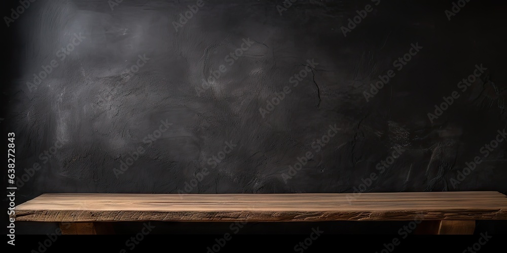 Minimalist elegance. Dark wooden table in empty space. Vintage vibes. Textured in retro design. Timeless charm. Old board as background Minimalist elegance. Dark wooden table in empty space. Vintage vibes. Textured in retro design. Timeless charm. Old board as background