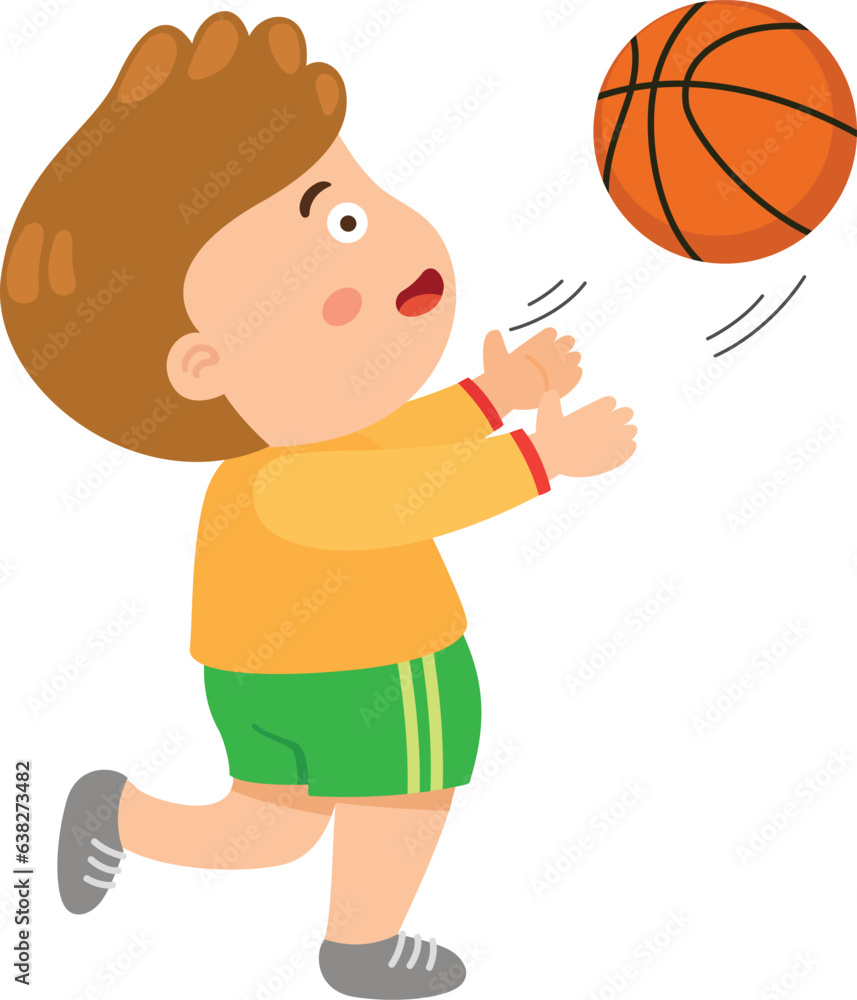 Kid boy playing basketball vector Kid boy playing basketball vector
