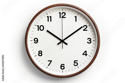 Modern wall clock isolated on white background