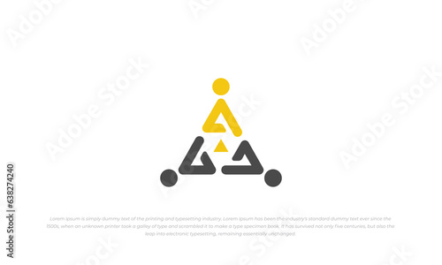 logo combination people group, triangle, and letter A