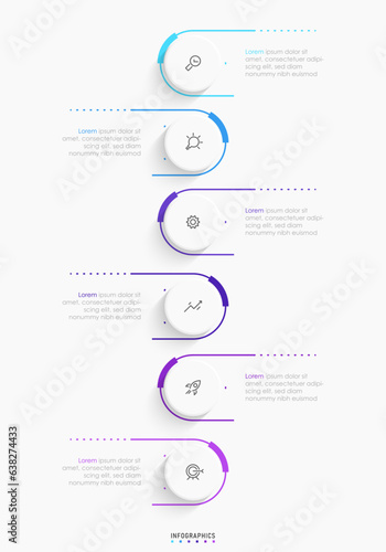 Vector Infographic label design template with icons and 6 options or steps. Can be used for process diagram, presentations, workflow layout, banner, flow chart, info graph.