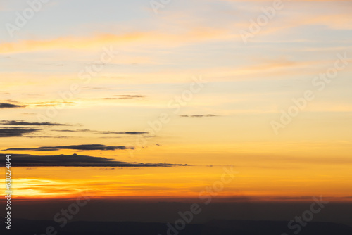 colorful dramatic sky with cloud at sunset