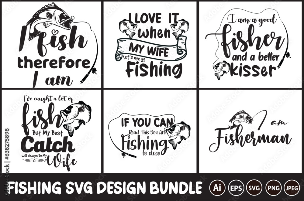 Fishing SVG T shirt design bundle Fishing SVG T shirt design bundle
