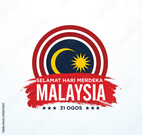 Selamat Hari Merdeka Malaysia. Independence Day of Malaysia. August 31). Vector Illustration and Logo.