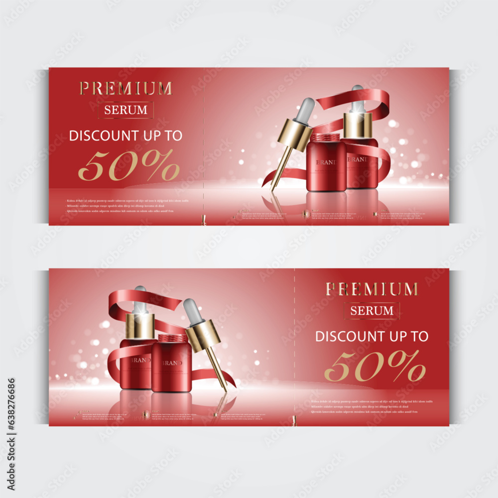 Gift voucher cosmetic hydrating facial cream for annual sale or ...