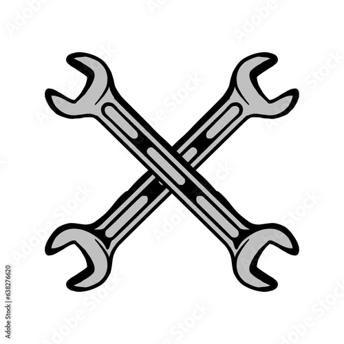 wrench cross mechanic logo