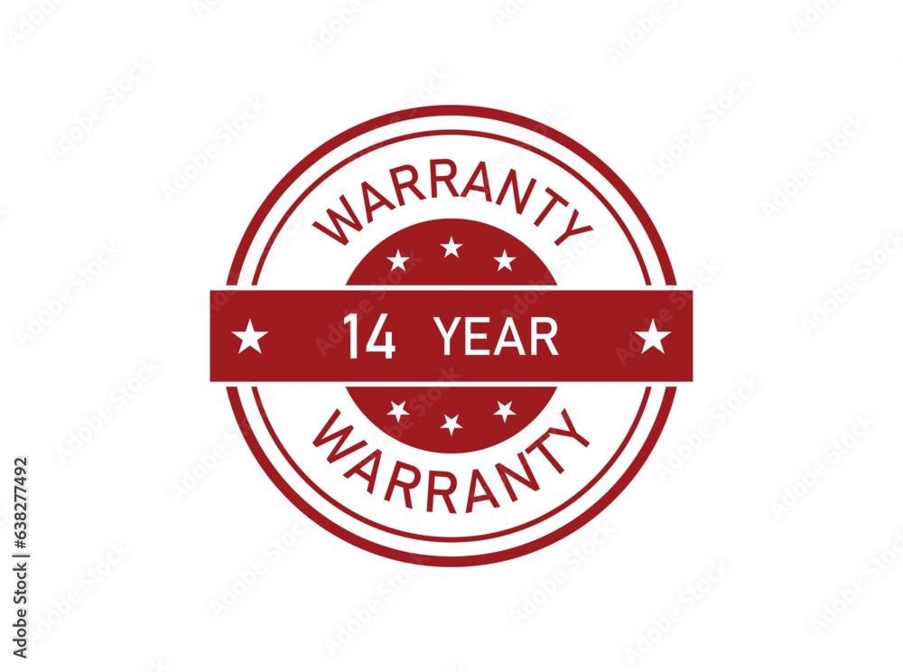 Obraz premium 14 year warranty badges isolated on white background. 14 years Extended warranty.
