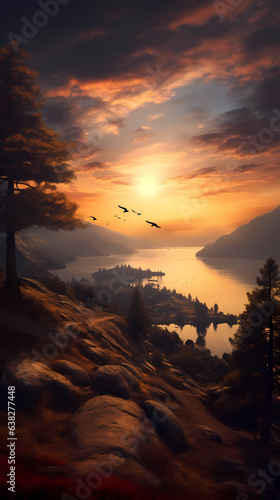 Majestic Sunrise. Morning Landscape