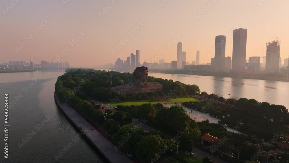 city skyline at sunset,Cityscape of Changsha, China city skyline at sunset,Cityscape of Changsha, China