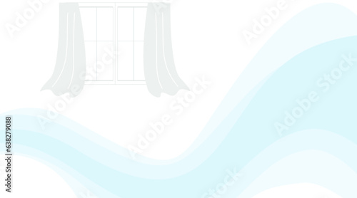 background with clean air at home, fresh air concept. Flat vector illustration.