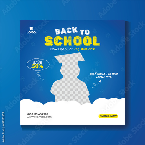 School admission social media post template