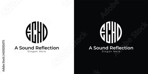 Word ECHO creative circle 4 Letters logo design vector