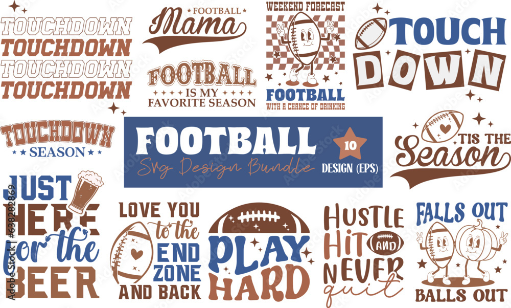 Tableau sur toile Football SVG PNG Bundle