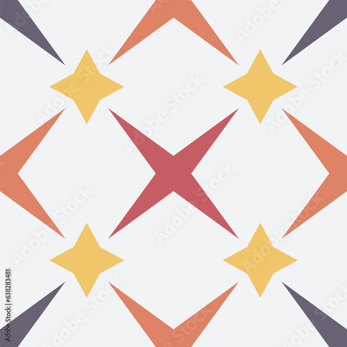 Monochrome tile seamless modern pattern. colored geometric background. Traditional repeating pattern