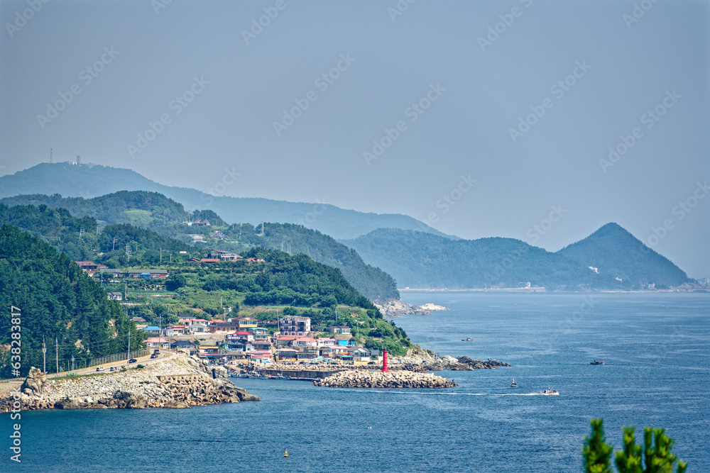 a small village in Yeongdeok, Korea, located on the coast a small village in Yeongdeok, Korea, located on the coast