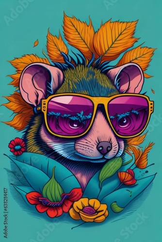 A detailed illustration of a Rat for a t-shirt design, wallpaper, and fashion
