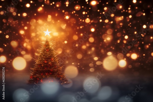 Glowing and radiant Christmas elements illuminating the tree decoration background