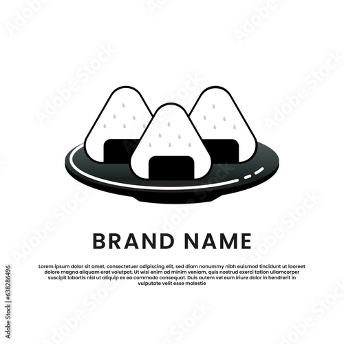 Vector Onigiri logo icon design template