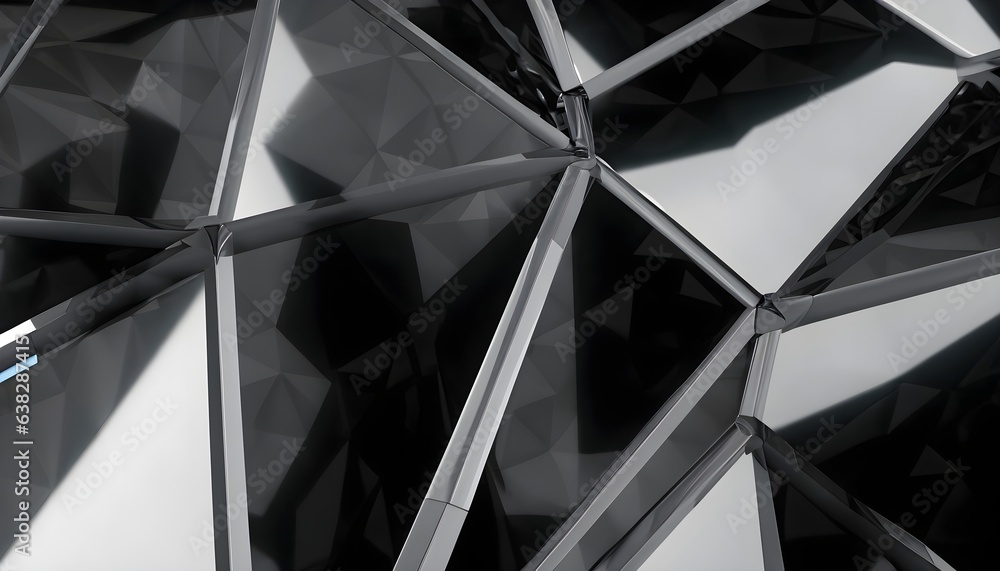 Obraz premium modern black low poly background texture Generative AI