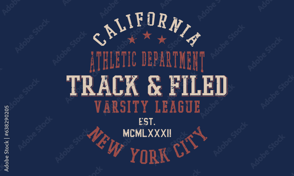 Track and field design typography vector illustration for apparel tee shirt ,vector