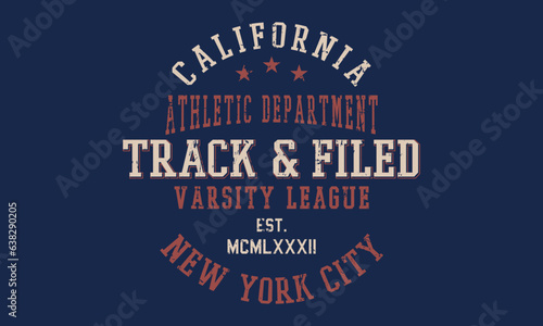 Track and field design typography vector illustration for apparel tee shirt ,vector