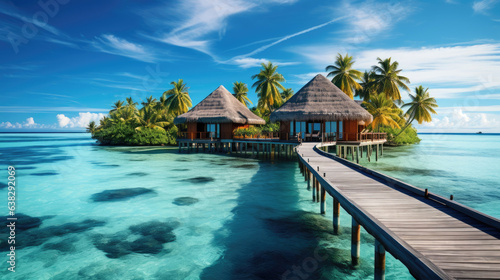Valokuva Beautiful Maldives travel destination. Generative AI