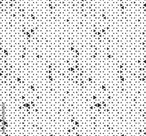 Abstract Triangle Halftone Pattern. Triangle Vector Abstract Geometric Technology Background. Halftone Triangular Retro 80s Simple Pattern. 