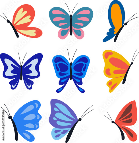 set of butterflies