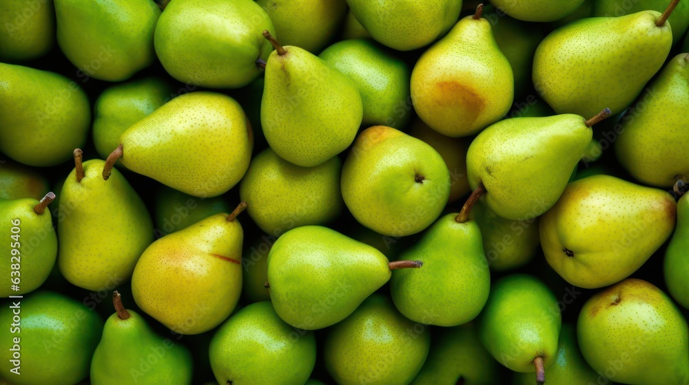 Fresh pears full background top view 
