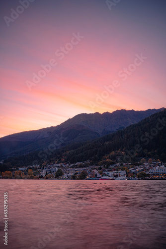 sunset over the lake