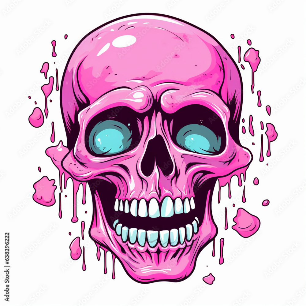 Fototapeta premium Smiling Pink skull 