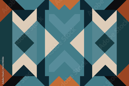 Modern geometric shapes patterns, seamless vector illustration. Pattern designs with modern geometric shapes can be printed as a background image or used for rugs, carpets, or textile fabric.
