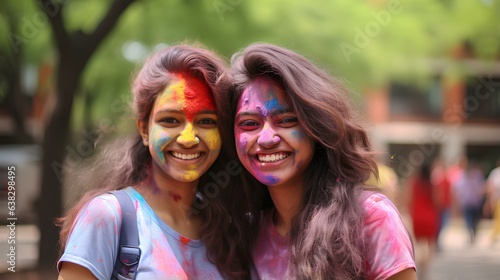 People celebrating the Holi festival of colors