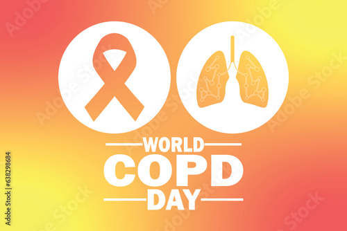 World COPD day (Chronic Obstructive Pulmonary Disease).  Vector illustration Suitable for greeting card, poster and banner