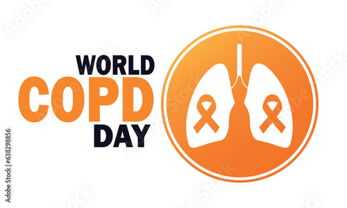 World COPD Day. Chronic Obstructive Pulmonary Disease. November. Holiday concept. Template for background, banner, card, poster with text inscription. Vector