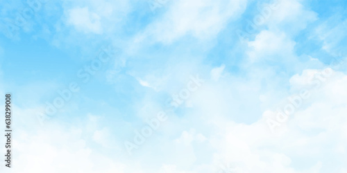 Background with clouds on blue sky. Vector background