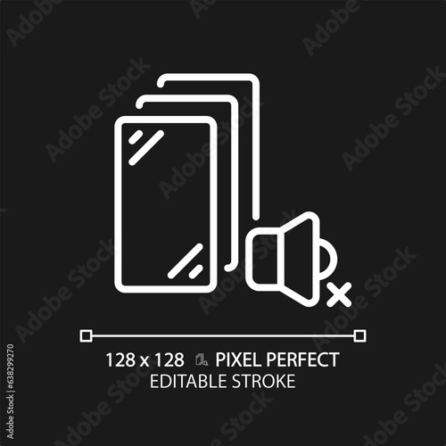 2D pixel perfect editable soundproof fibreglass white icon, isolated vector, soundproofing thin line illustration.