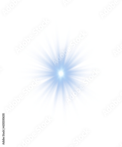 Blue Glow Star. Light glowing effect. 