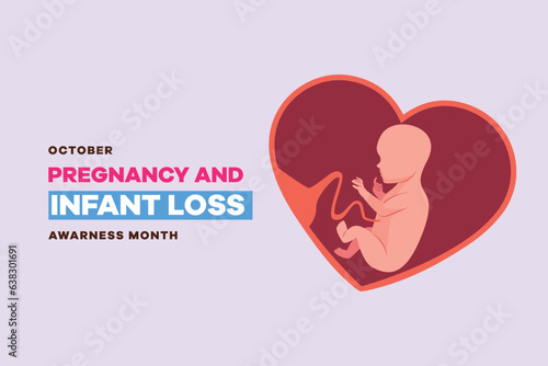 Pregnancy and infant loss awareness month concept. Colored flat vector illustration isolated. 
