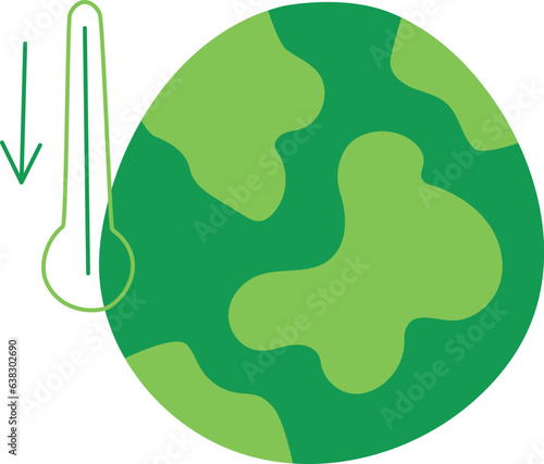 Hand drawn earth with thermometer vector recycle icon. reuse symbol isolated. Recycle sign for ecological design